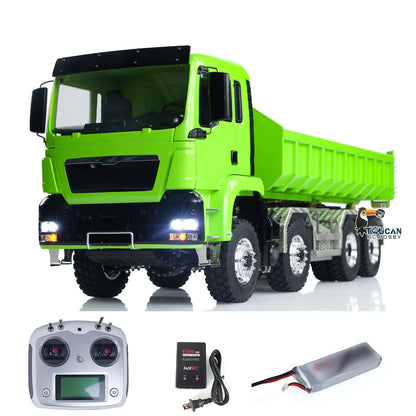 LESU TGS 1/14 RC Hydraulic Roll On Off Dump Truck 8x8 Metal Chassis Dumper Differential Lock EDS Axles 2Speed Gearbox Model Car