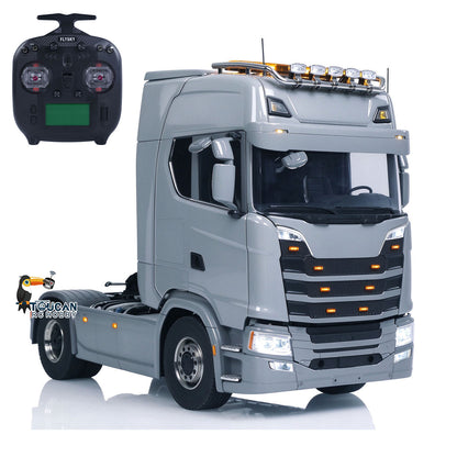 Metal Chassis Fifth Wheel 4X4 1/14 3Speed Radio Control Tractor Truck 770S Axle Locks Brushed ESC Motor Light System No Battery