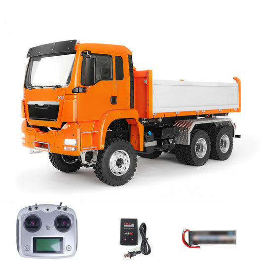 LESU TGS 1/14 RC Hydraulic Dump Truck 6x6 Metal Remote Control Dumper Car Model