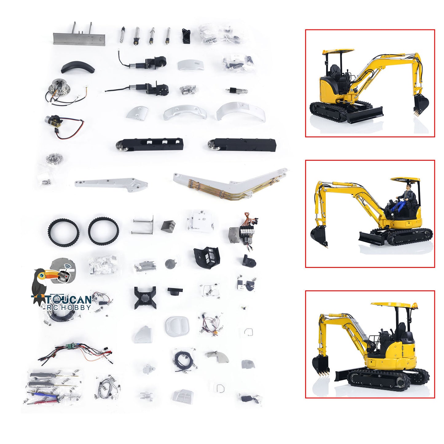 IN STOCK LESU 1/14 Mini RC Hydraulic Excavator PC30 Metal Radio Controlled Digger Model with 6CH Reversing Valves