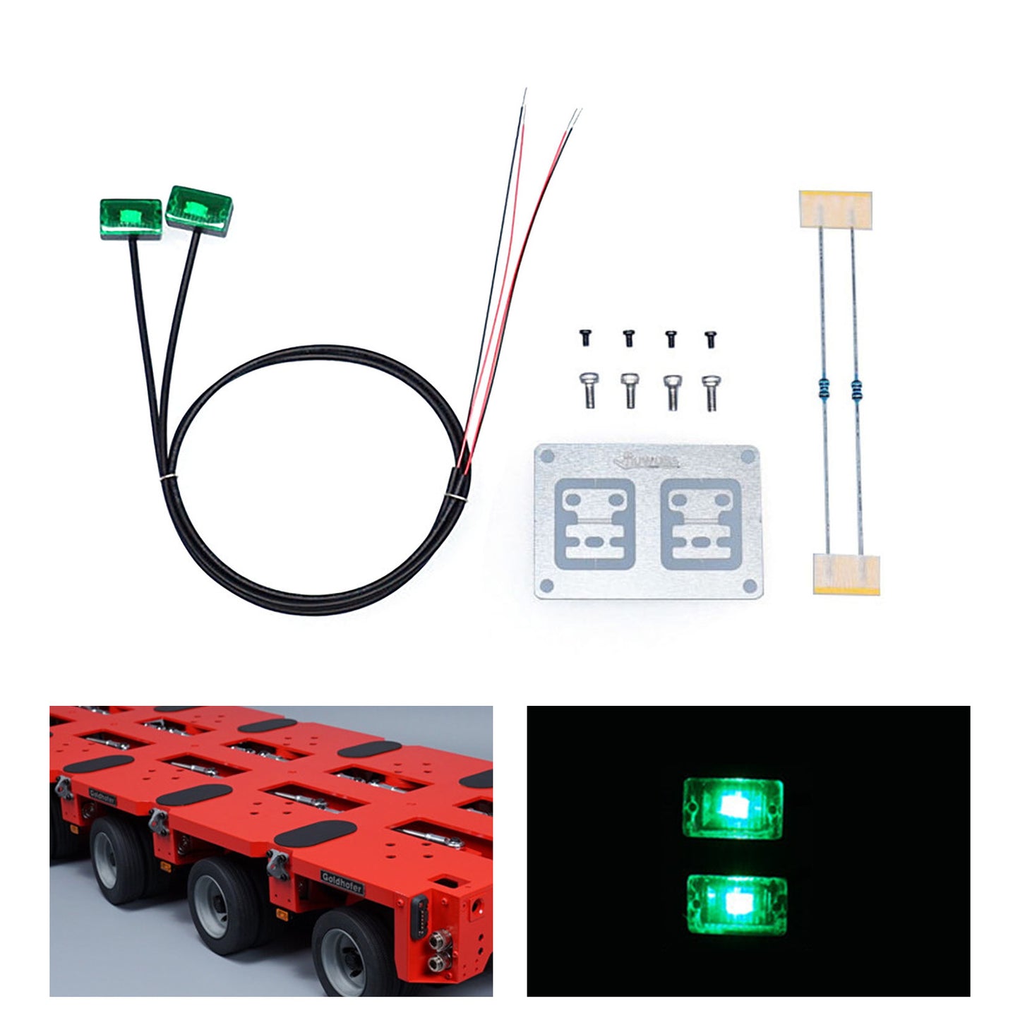 Plastic LED Clearance Lamp Side Marker Light 2.2V-3V for DIY TAMIYA 1:14 RC Tractor Truck Model 3348 FH16 Trailer Vehicle Car
