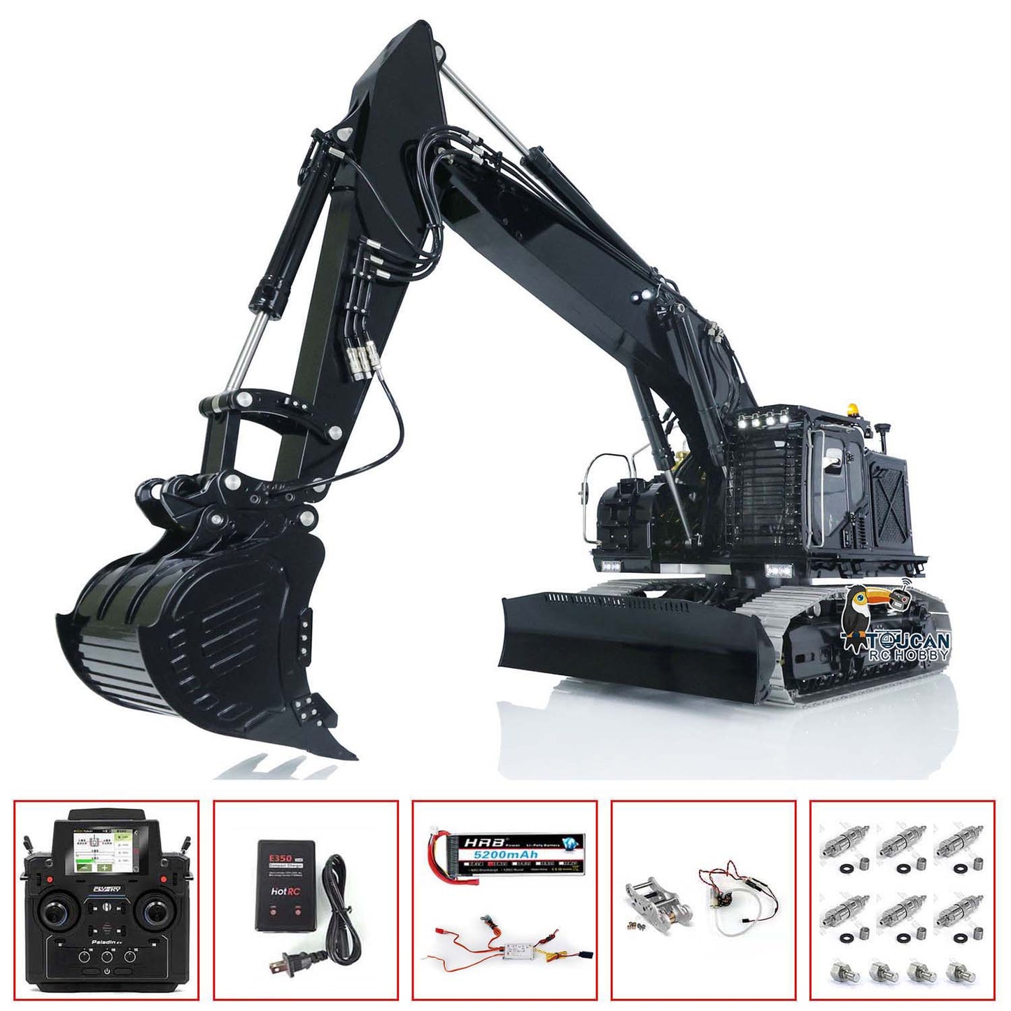 LESU 1/14 Aoue ET35 Metal RTR RC Hydraulic Painted Assembled Excavator B0006 With Quick Removable Connector