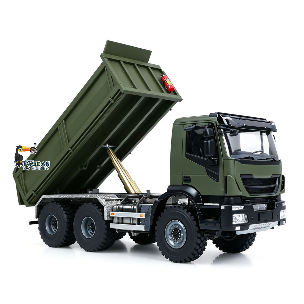 MD 1/14 6*6 Metal Radio Control Hydraulic Dump Truck 2-Speed Gearbox RC Tipper Model Differential Locks Radio Light Sound System