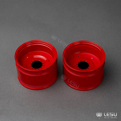 1Pair Rear Wheel Rubber Tire Tyre Metal Wheel Hub for LESU 1/14 RC Hydraulic Tractor AOUE 1050 Agricultural Vehicle DIY Car