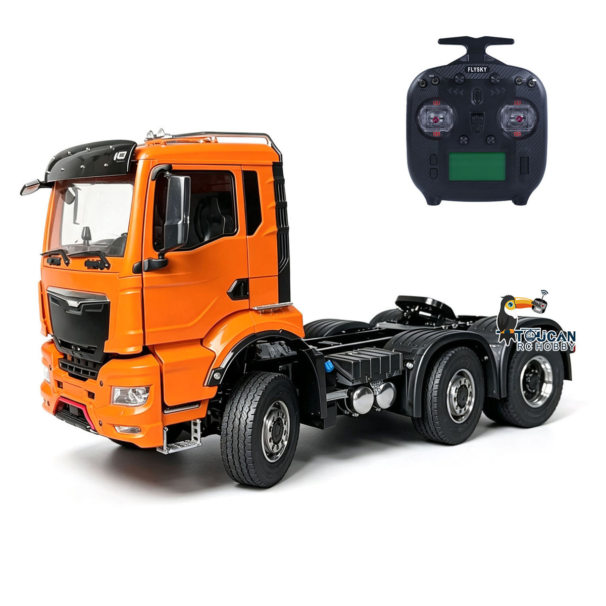 TOUCAN 1/14 Metal 6X6 Remote Control Tractor Truck RC Lorry Car 3Speed Gearbox Wheelhub Reduction Axle Light Sound System ST8 Radio
