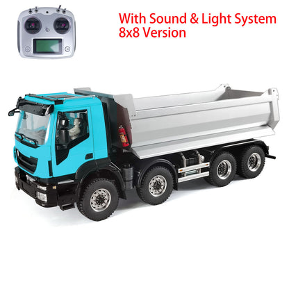 1/14 8x8 Metal PNP Hydraulic RC Truck Dumper Tipper With Differential Lock Axles Sound Light System