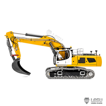 Metal LESU 1/14 RC Hydraulic Excavator 2 Arms LR956 Remote Control Digger Model 4MPA Dual Pumps Light 3S Battery PL18EV LITE
