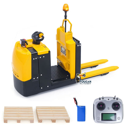 Metal 1/14 RC Electric Forklift MO55 RTR Remote Control Low Level Order Picking Truck Model Flysky Radio Battery Light Sound Ready to Run