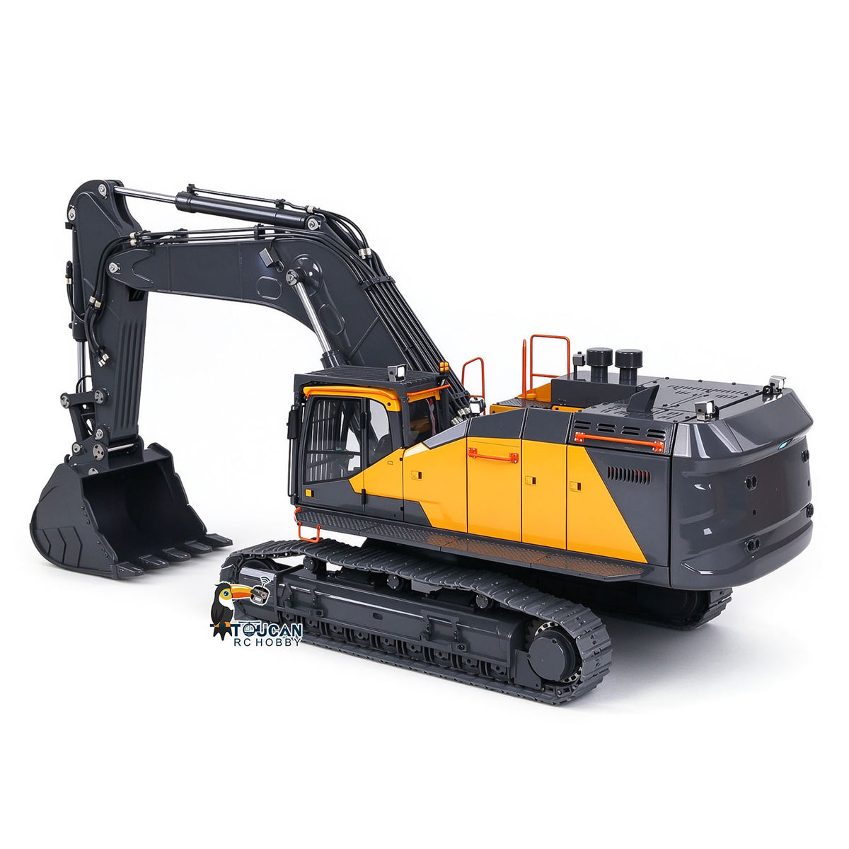 1/14 Metal RC Hydraulic Excavator EC950 Dual Pump Digger Model 8CH Valve Hydraulic Lifting Counterweight Ripper Light Sound