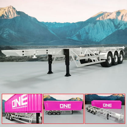 IN STOCK 1/14 MD Model Metal Frame 3 Axles Trailer