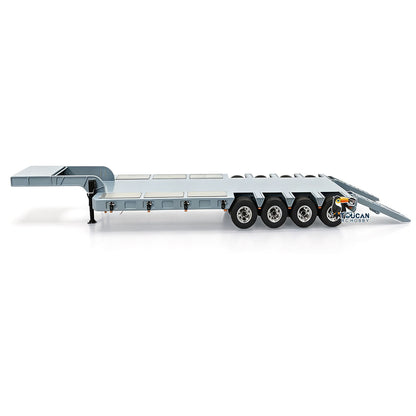 Metal 3Axles Gooseneck Low Flatbed Trailer Manual Support Legs for 1/14 Remote Control Tractor Truck 4151AK RC Lorry Car Model