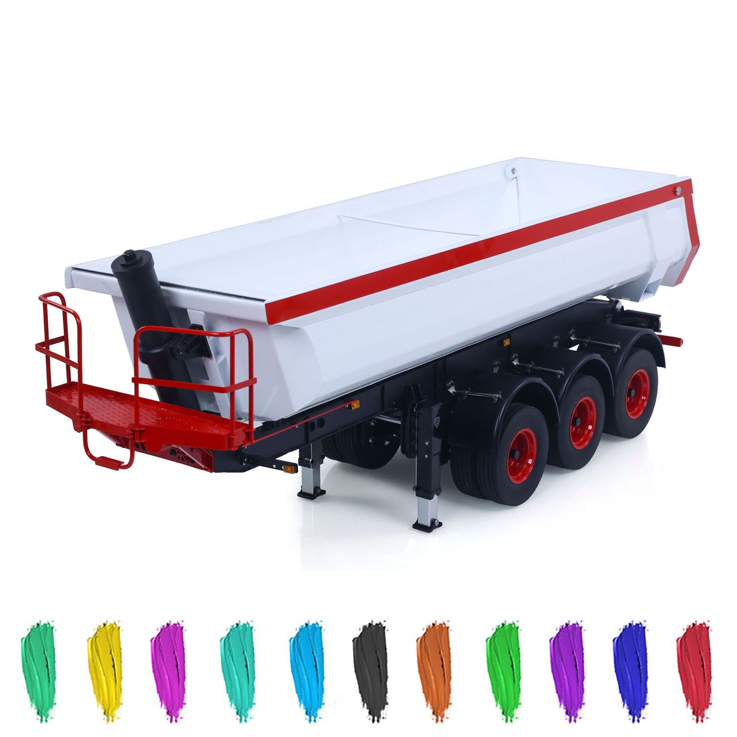Metal LESU 3Axles 1/14 Hydraulic Dump Trailer for RC Tractor Truck DIY TAMIYA Radio Controlled Lorry Car 1851 3363 R470 770S