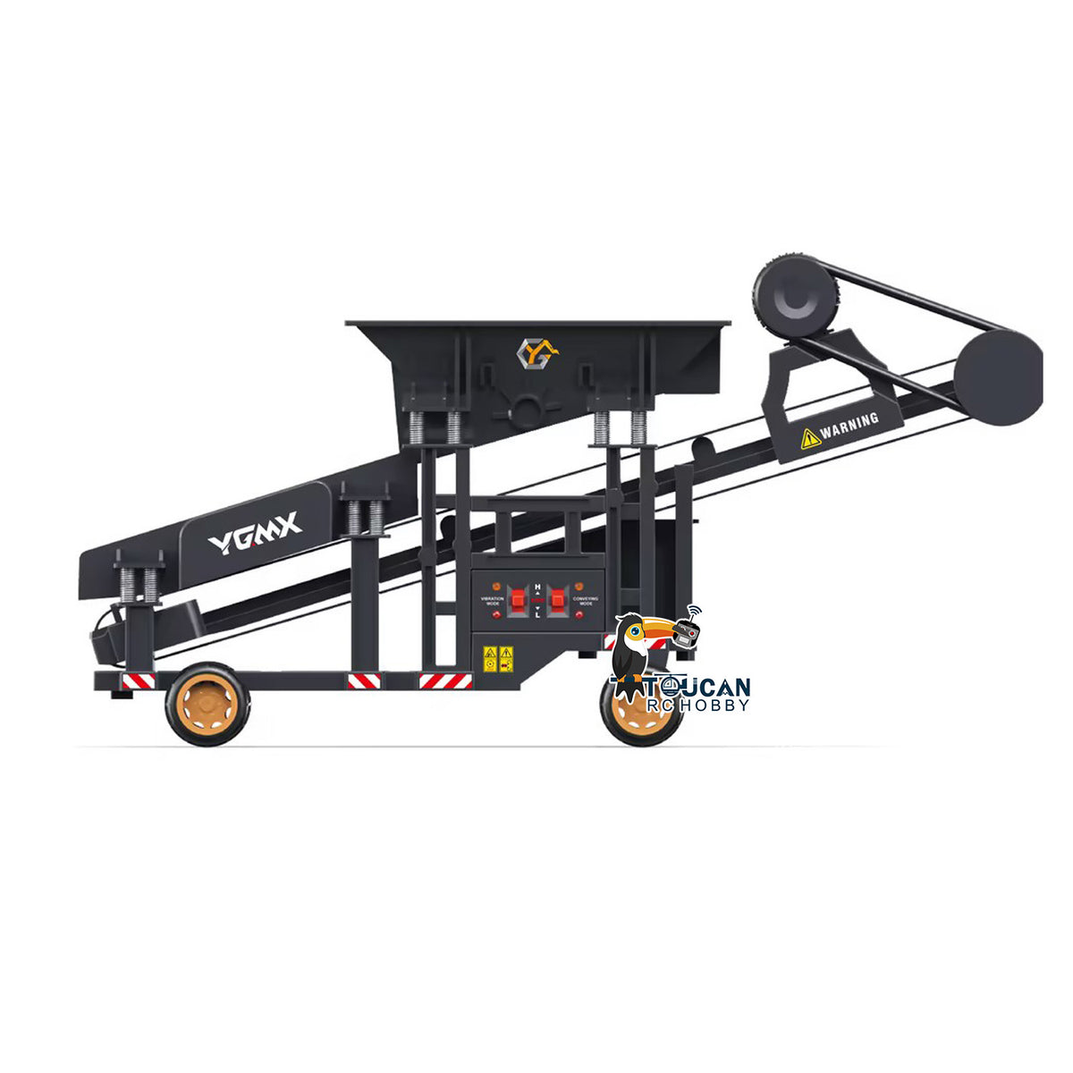 1/50 Electric Remote Control Vibrating Sand Sieve Machine 180 RC Dump Truck Loader Model Lights Sounds Half Metal Mini Gift