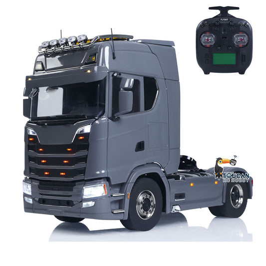 1:14 RC Tractor Truck 770S Differential Locks Liftable Rear Axle 3Speed Gearbox RWD 4x2 RC Car Lights Sounds Warning Light