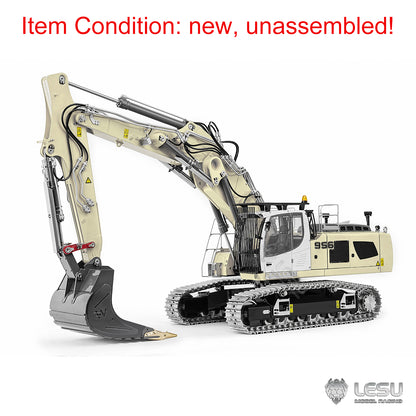 LESU 1/14 Remote Control Metal Hydraulic Excavator Aoue LR956 KIT 3 Arms RC Digger Model 7CH Valve GPS 4MPA Dual Pumps Light ESC