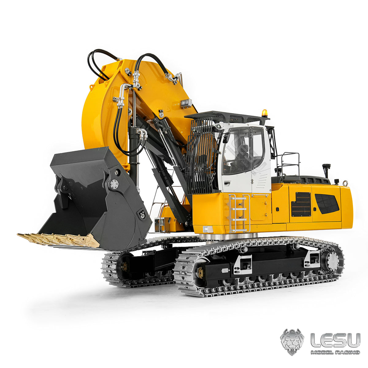 LESU LR956 1/14 Metal RC Hydraulic Front Shovel Excavator B0031 Dual Pumps KIT/PNP/RTR Digger with 7CH Valve Light System Simulated GPS