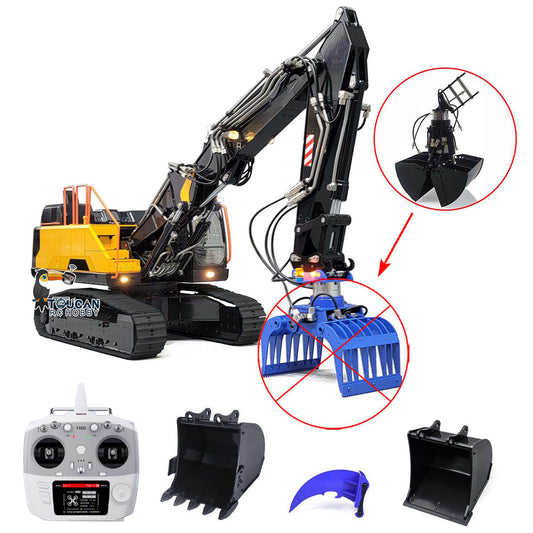 MTM 1/14 RC PNP EC380 3-Arm Metallkettenbagger mit hydraulischer Zweischalengreiferschaufel