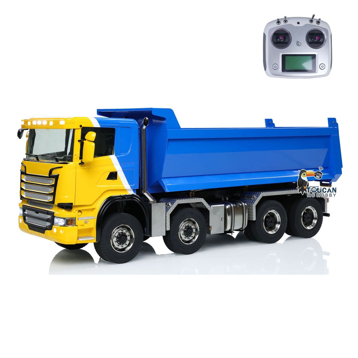 Metal 1/14 Hydraulic RC Dump Truck 8x8 Full Dumper Car With U-Shape High Bucket