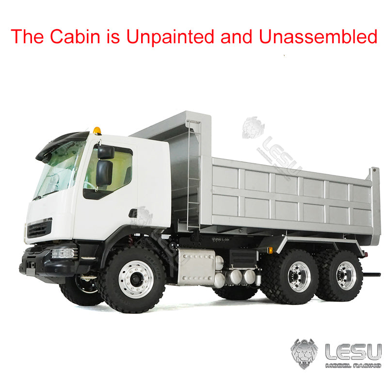 Metal 1/14 Scale LESU 6*6 Radio Controlled Hydraulic Dumper Truck 2Speed Gearbox Sound Light System Motor Servo ESC for Tipper