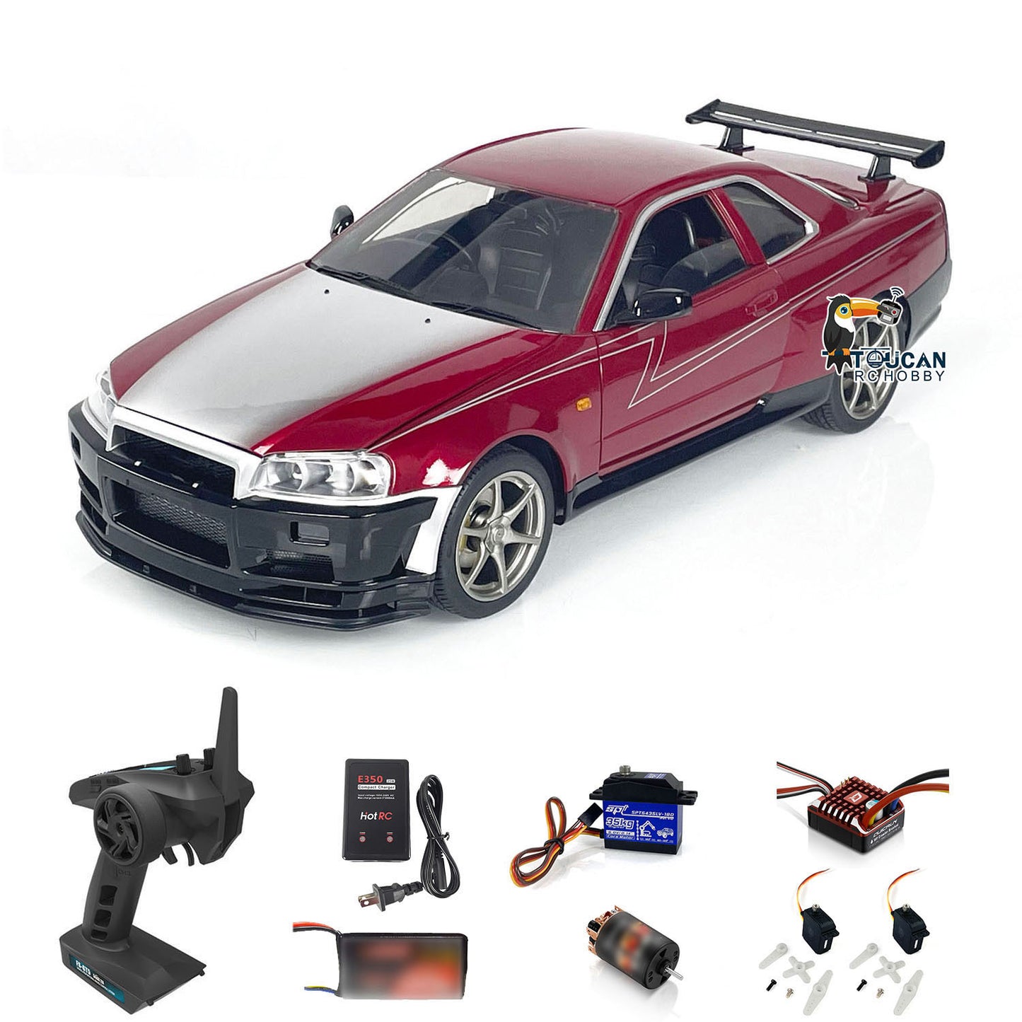 Capo 1/8 RTR 4x4 4WD R34 Zusammengebautes, lackiertes RC-Rennauto mit gebürstetem Motor und ESC