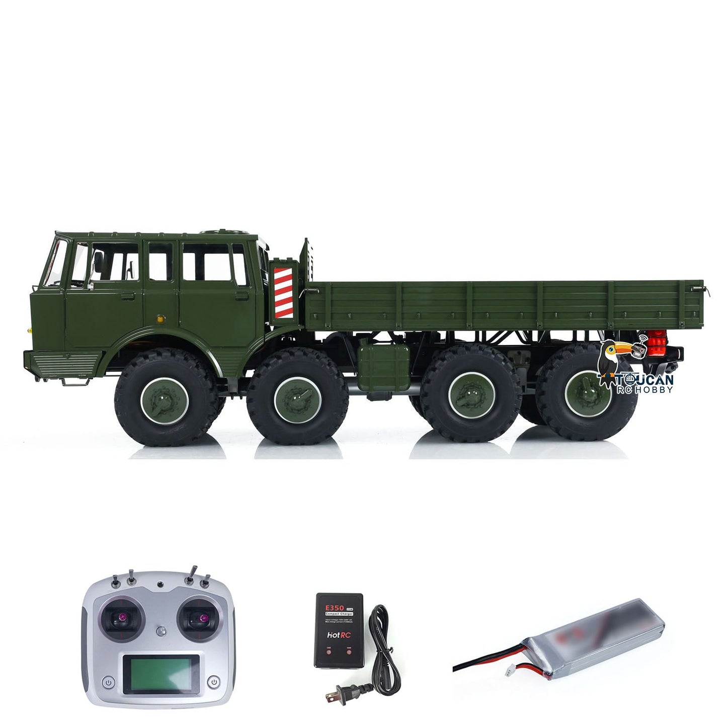 Camion militaire tout-terrain électrique CROSSRC DC8 8x8 échelle 1/12 RTR