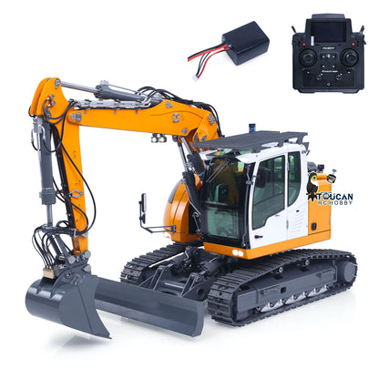 Metal 1/14 RC Hydraulic Excavator LR914 PRO MAX Remote Control Digger Construction Car 8ways Valve PL18EV LITE Radio Battery