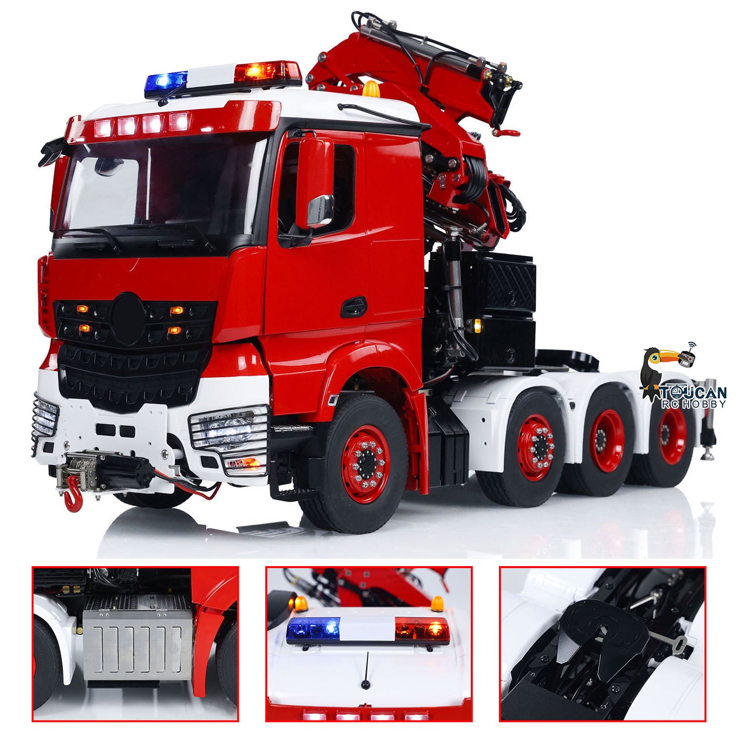 LESU 8x8 1/14 RC Hydraulic Crane Tractor Truck With Fly Jib Arm