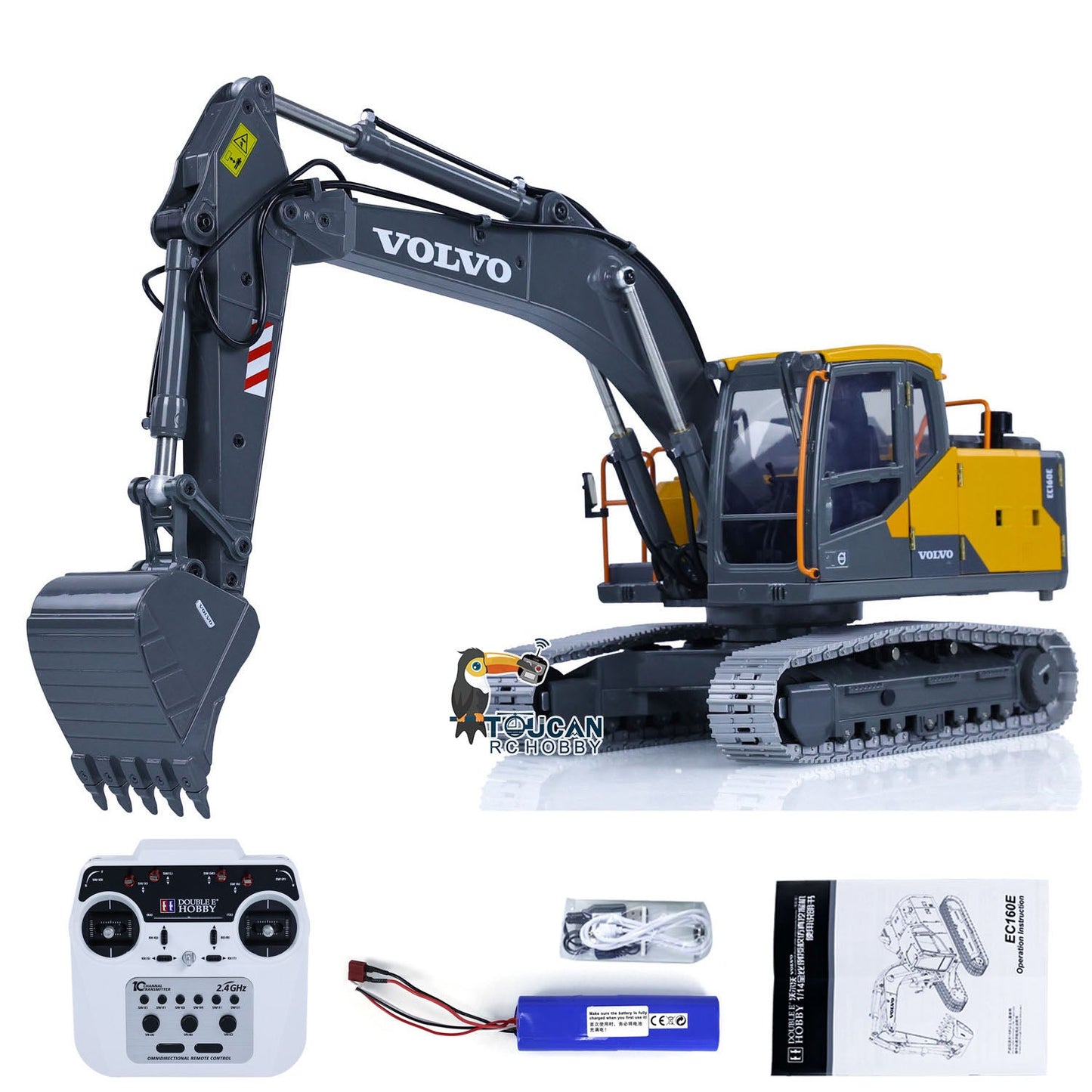 EN STOCK 1:14 Double E E010 Volvo EC160E Excavatrice électrique RTR RC