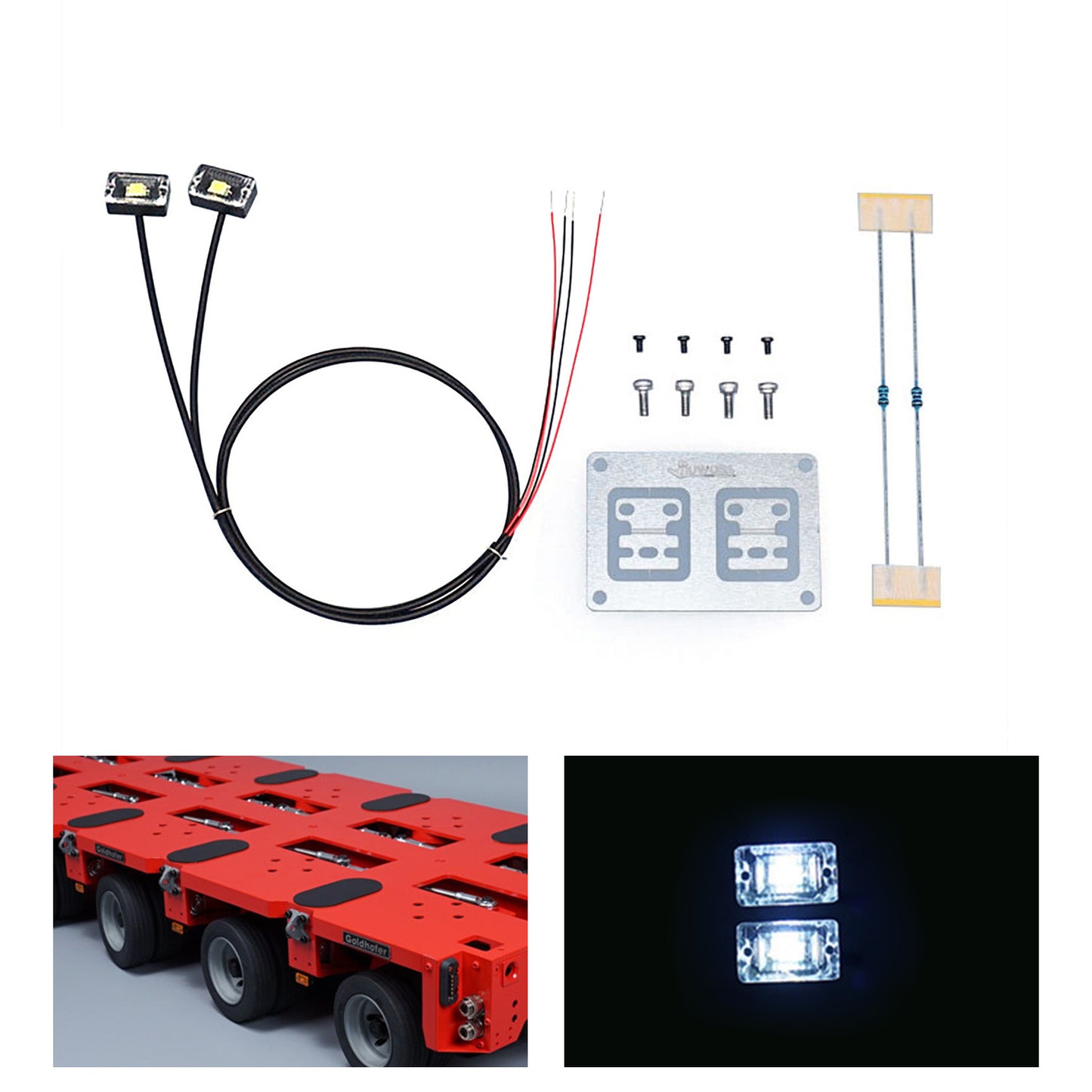 Plastic LED Clearance Lamp Side Marker Light 2.2V-3V for DIY TAMIYA 1:14 RC Tractor Truck Model 3348 FH16 Trailer Vehicle Car