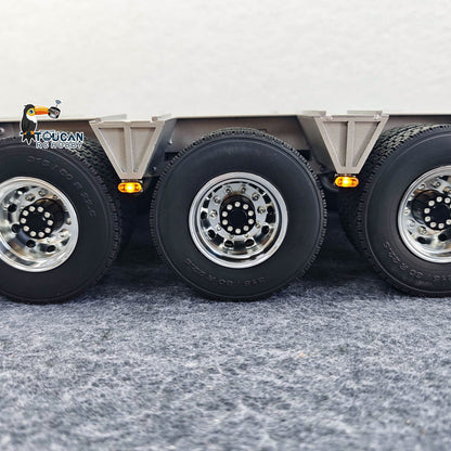 Metal 3Axles Gooseneck Low Flatbed Trailer Manual Support Legs for 1/14 Remote Control Tractor Truck 4151AK RC Lorry Car Model
