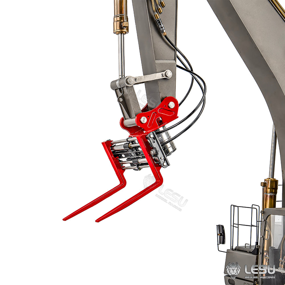 Metal 270 Degrees Rotatable Hydraulic Fork for LESU 1/14 RC Hydraulic Digger Aoue C374F Radio Control Excavator Heavy Machine Model
