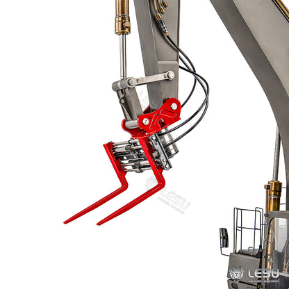 Metal 270 Degrees Rotatable Hydraulic Fork for LESU 1/14 RC Hydraulic Digger Aoue C374F Radio Control Excavator Heavy Machine Model
