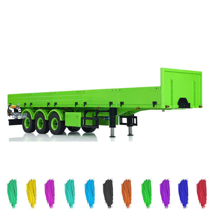 3 Axles 1/14 Metal Semi Trailer Manual Lifting Legs Lights for Remote Control Tractor Truck DIY TAMIYA Lorry Model RC Dump Truck
