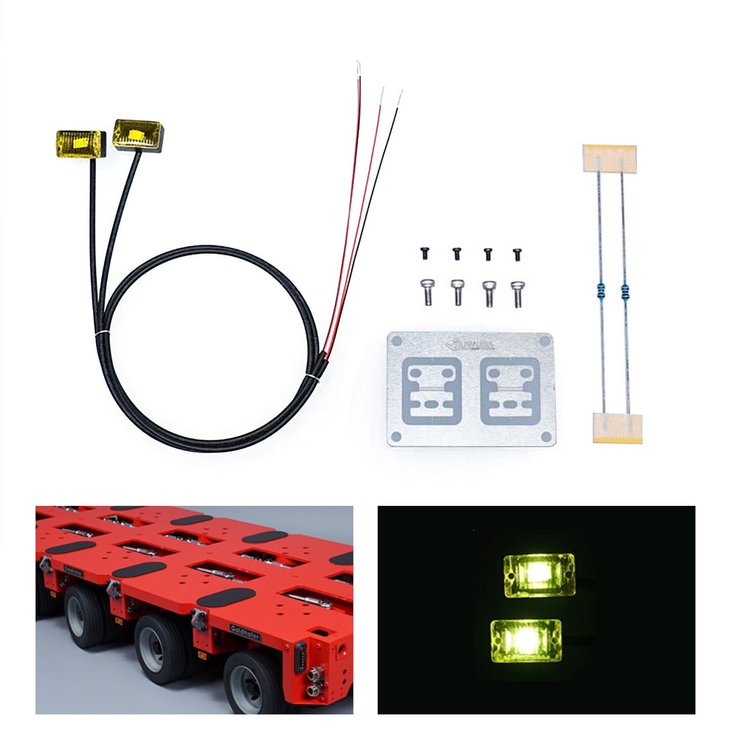 Plastic LED Clearance Lamp Side Marker Light 2.2V-3V for DIY TAMIYA 1:14 RC Tractor Truck Model 3348 FH16 Trailer Vehicle Car