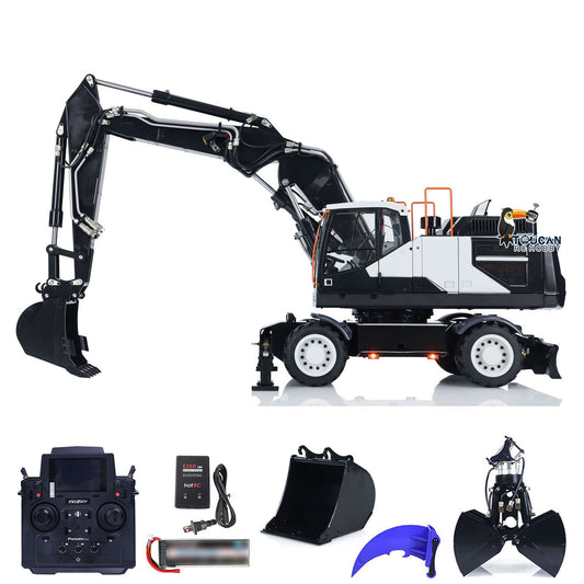 1/14 EC380 Excavatrice hydraulique sur roues RC en métal à 3 bras PL18EV