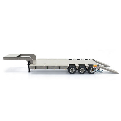 Metal 3Axles Gooseneck Low Flatbed Trailer Manual Support Legs for 1/14 Remote Control Tractor Truck 4151AK RC Lorry Car Model