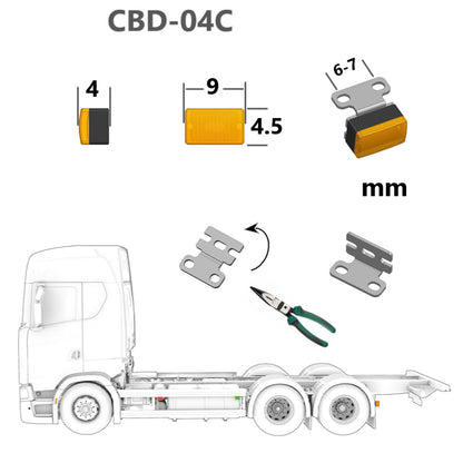 Plastic LED Clearance Lamp Side Marker Light 2.2V-3V for DIY TAMIYA 1:14 RC Tractor Truck Model 3348 FH16 Trailer Vehicle Car