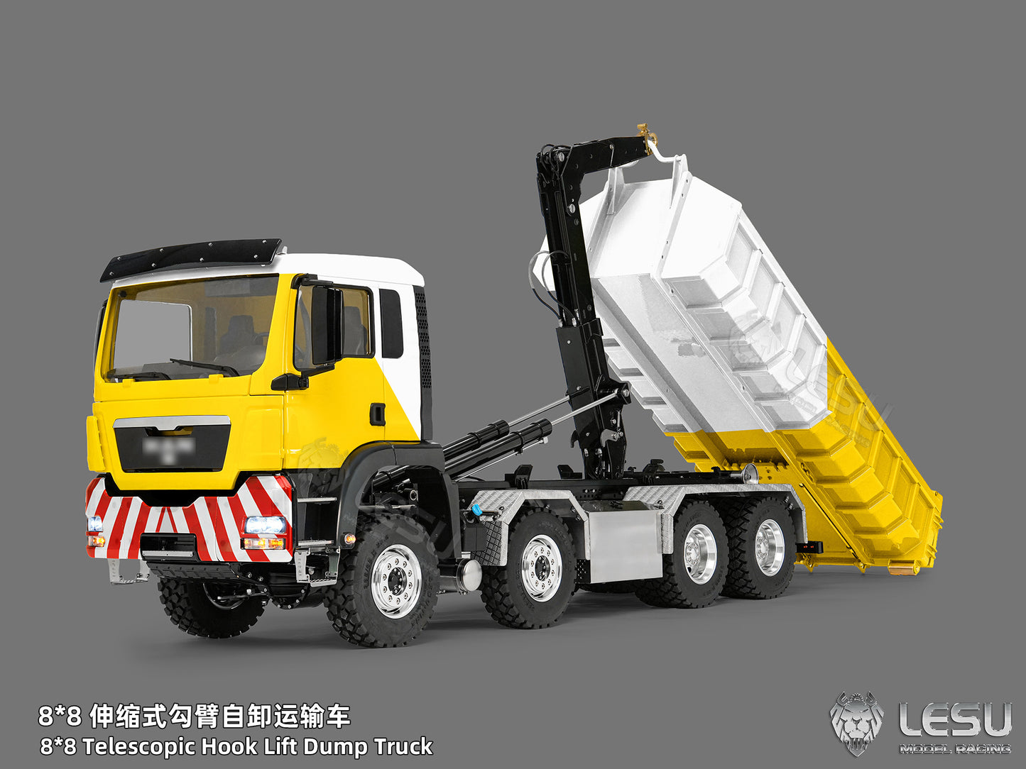Deposit New Product Pre-order LESU 1/14 Metal 8x8 Roll-Off Truck Full Dump RC Construction Vehicle