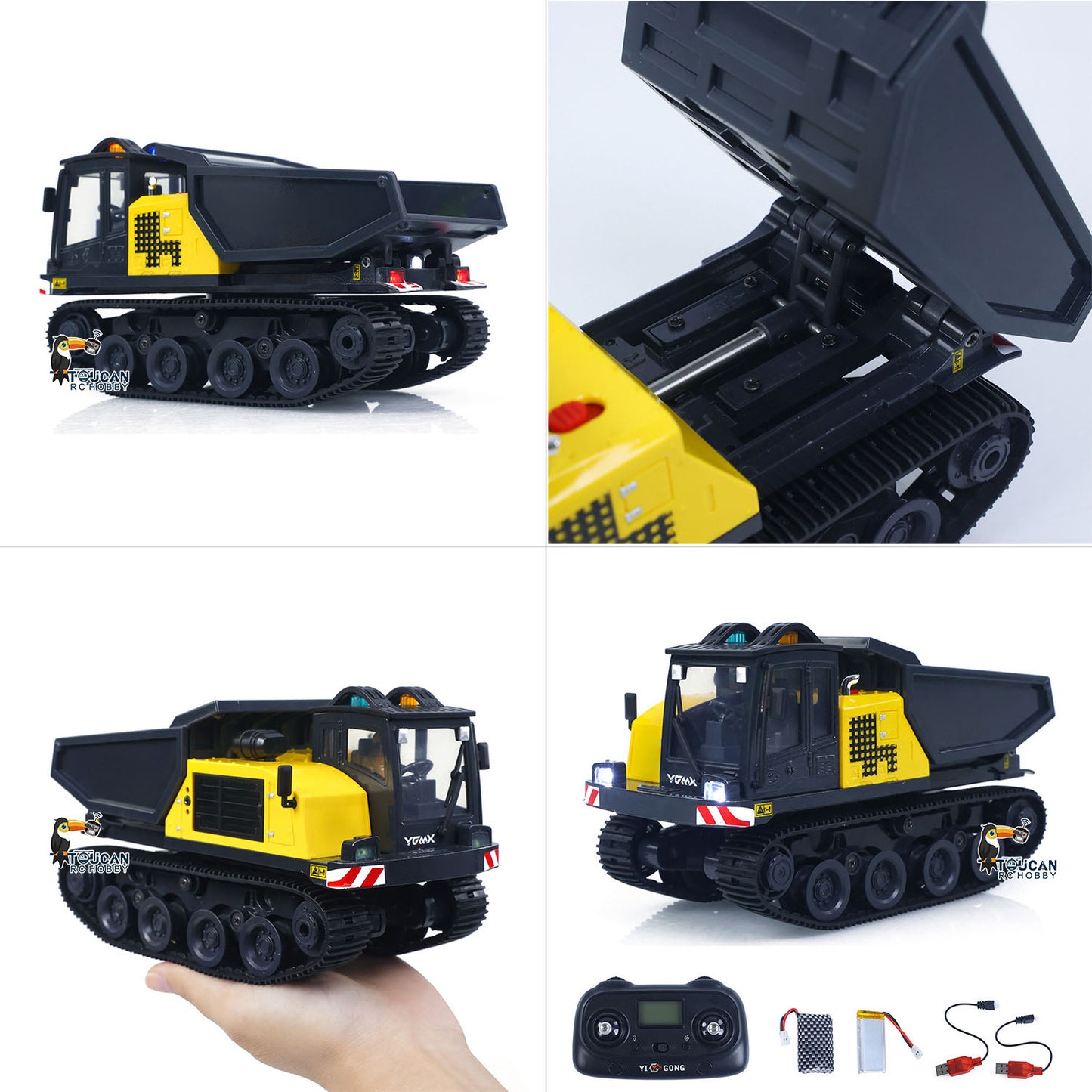 Pre-Order 1/50 T14R Panther RTR Electric RC Crawler Dump Truck Construction Vehicle Tracked Tipper Finished Model Toys Lights Sounds Unit