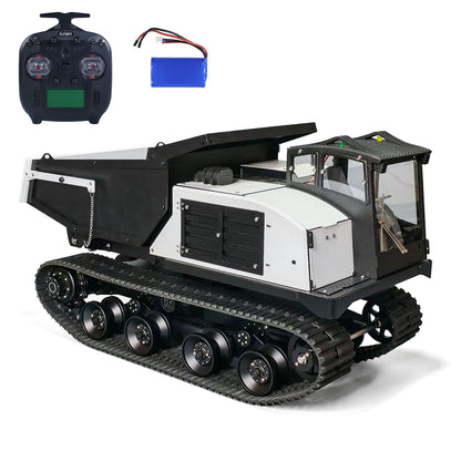 Metal 1/14 Hydraulic RC Dump Truck T14R Panther Crawler Tracked Tipper RTR Construction Machine Light Sound System Flysky ST8 Radio Engineering Vehicle