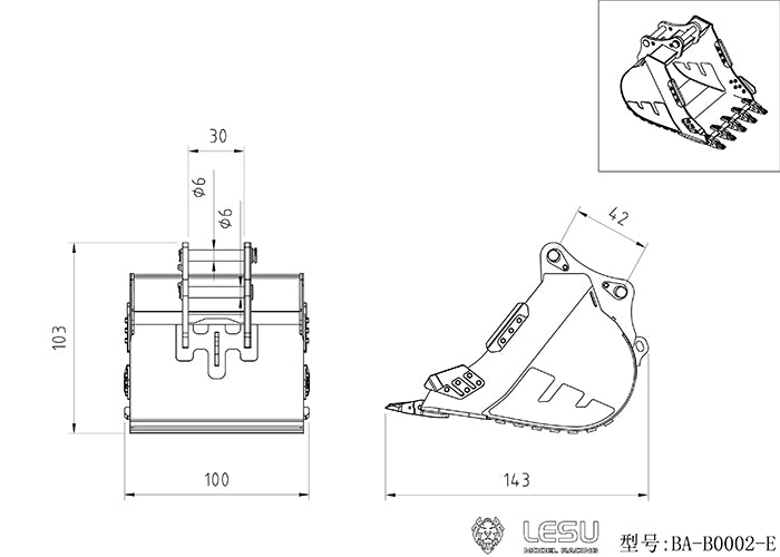 1/14 LESU PC360 KIT RC Hydraulische Bagger AC360 B0002