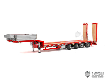 LESU Metal 1/14 RC Trailer A0054 Hydraulic Lifting Tailboard 4 Axles Steering Available for DIY RC Tractor Truck Lorry Car Model Lights