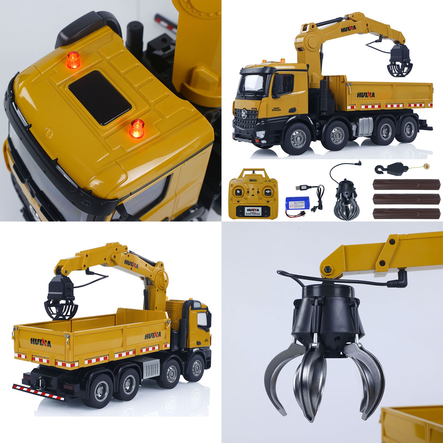 US STOCK HUINA 1538 1/14 RC Timber Grab Truck Dumper Remote Control Model Toy Vehicles 2.4G Radio Battery