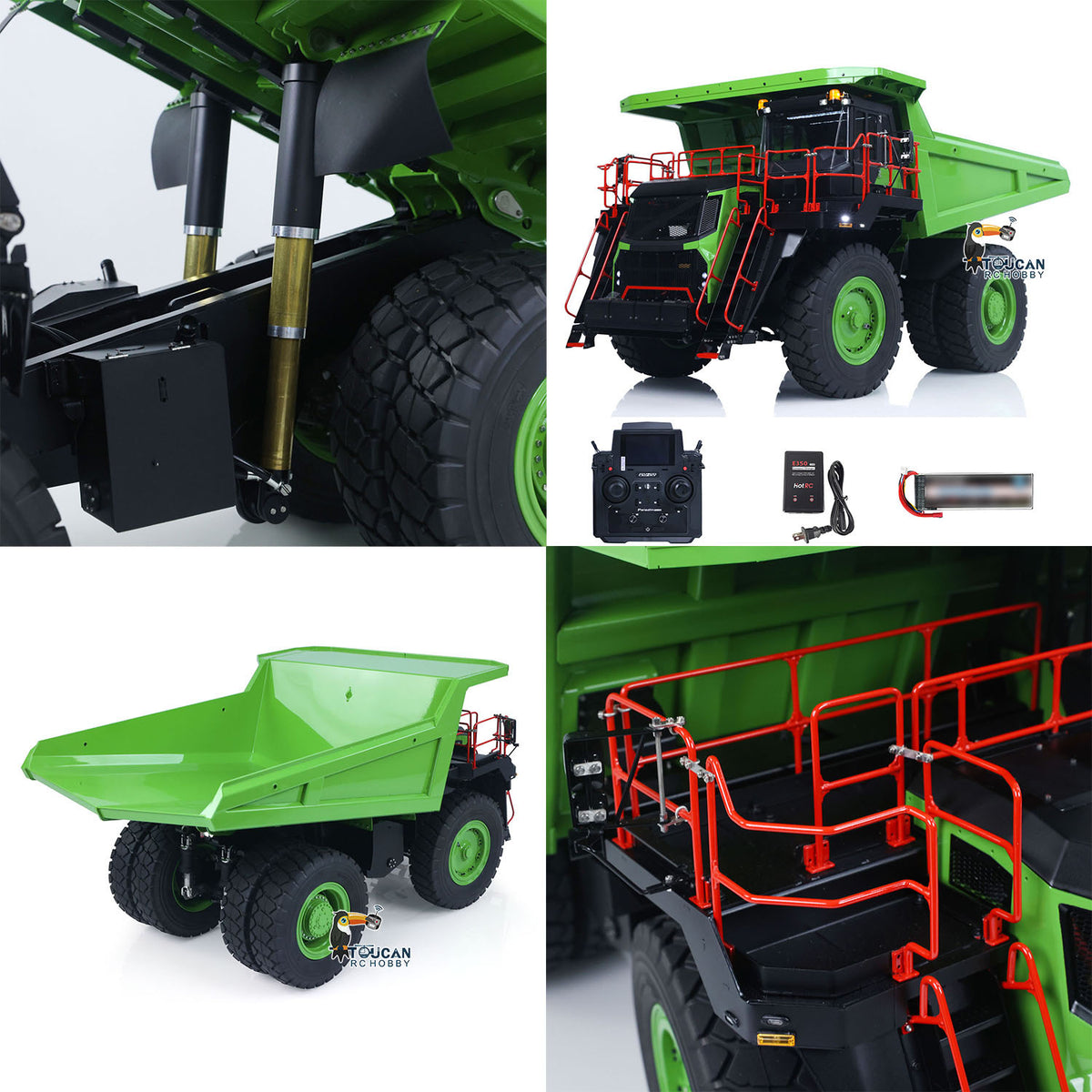 LESU Aoue R100E 1/16 Metal Hydraulic RC Mining Dump Truck with Flysky PL18EVLite Radio Controller Light System