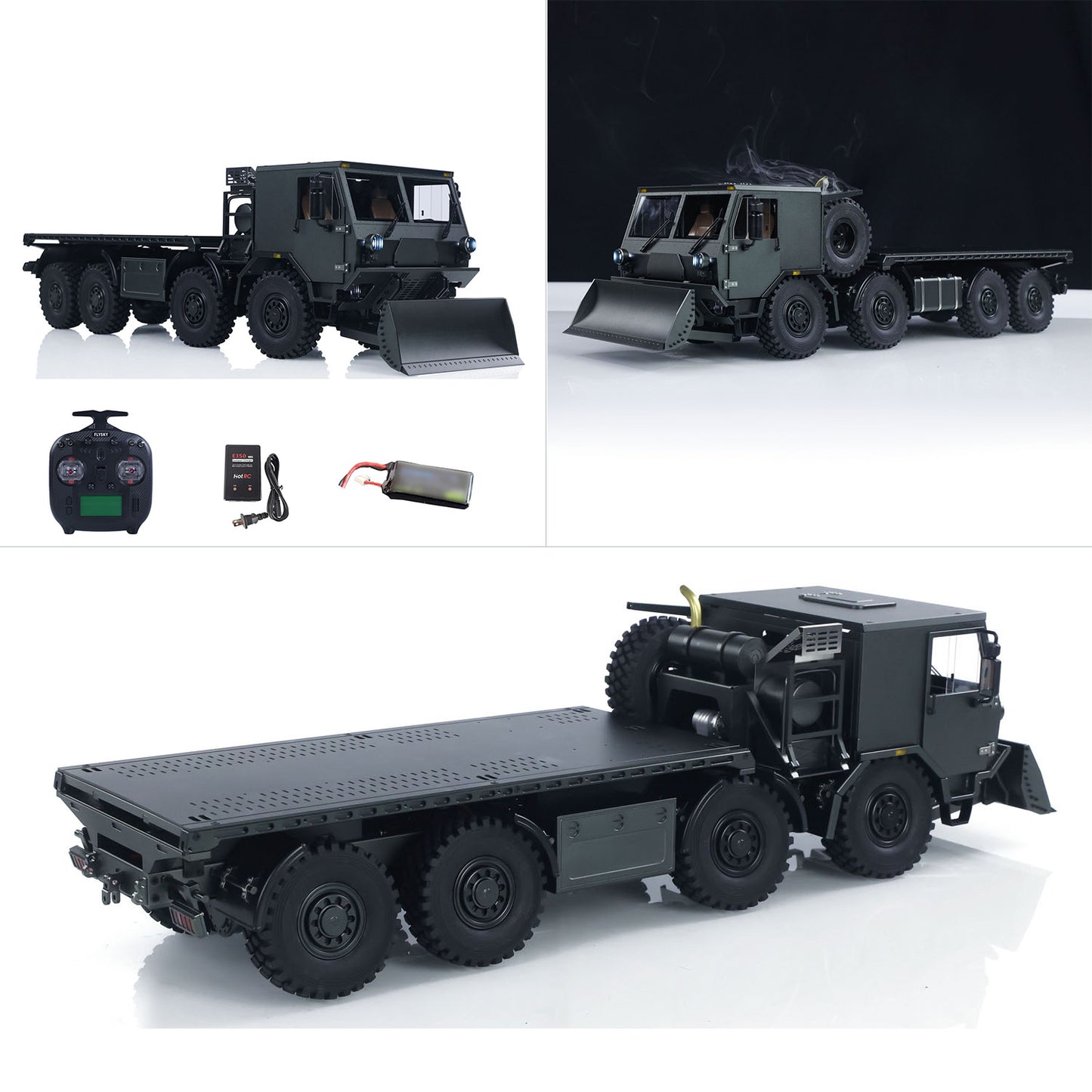 TOUCAN 1/18 8X8 Metal RC Military Truck RTR Transport Car CAPO CUB3 2Speed Gearbox Axle Locks Light Sound Smoke Unit Snow Blade
