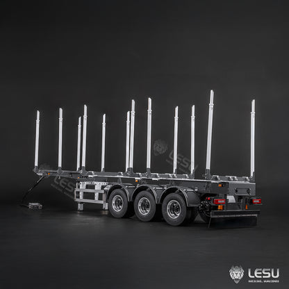 LESU 1/14 Metal Log Semi Trailer RC Wood Transport Car Light Electric Lifting Leg Servo-Controlled Drum Brake for TAMIYA Tractor