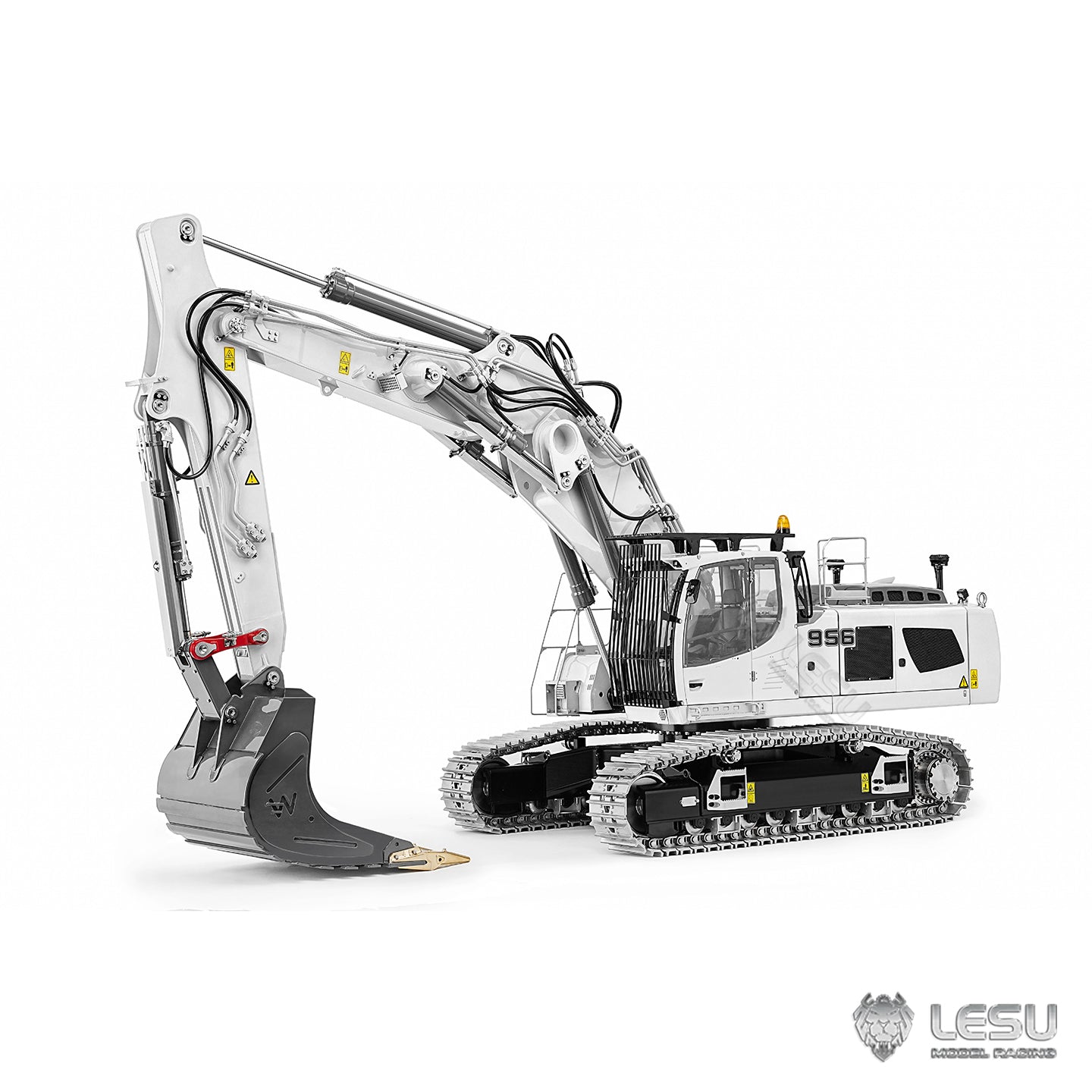 926MM Metal 3 Arms LESU 1/14 RC Hydraulic Excavator LR956 Remote Control Digger Model Vehicle Dual Pump System 7CH Valve Light