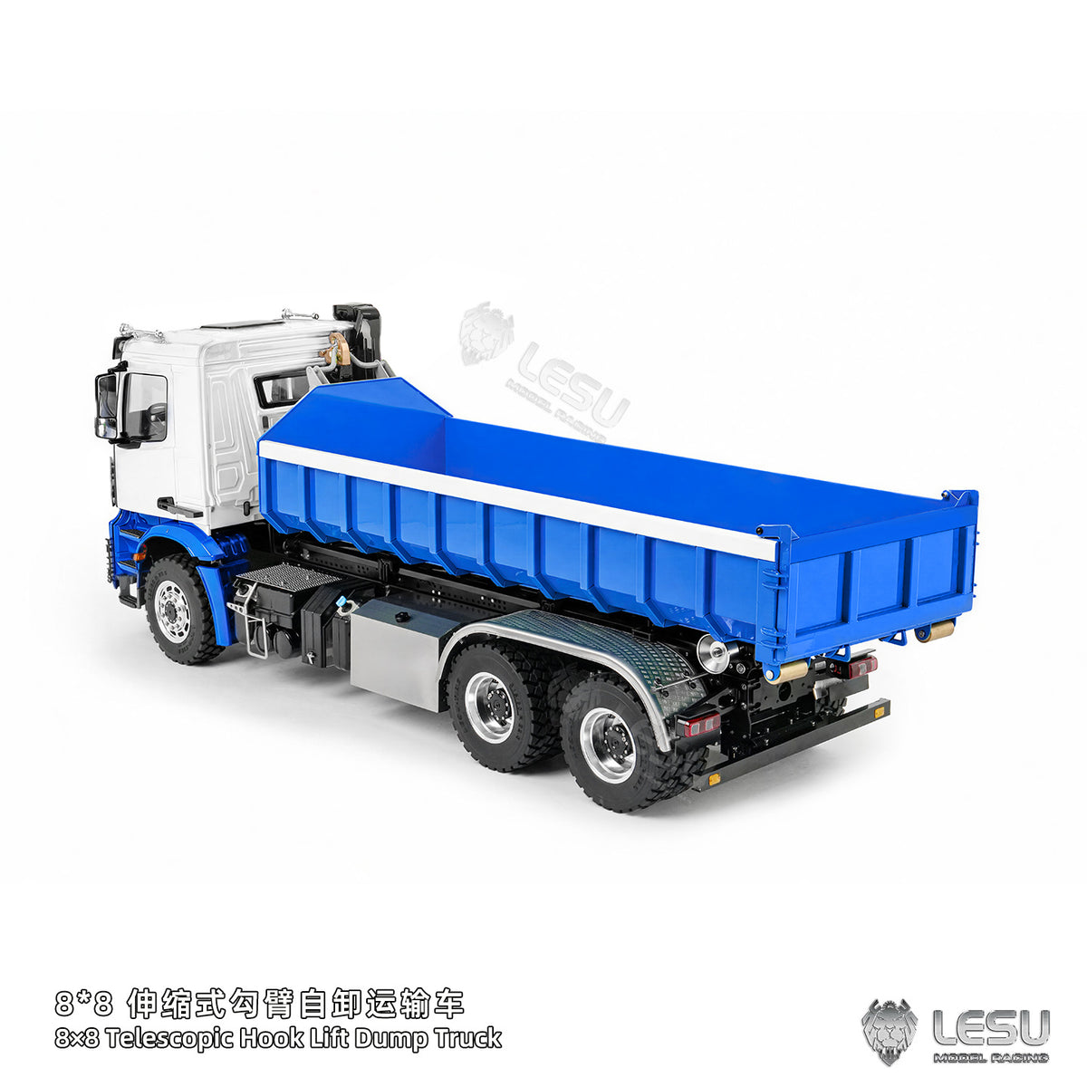 LESU Z0100/Z0092 1/14 6x6 Radio Control Metal Hydraulic Dump Truck Roll-Off RC Tipper Differential Lock Light Sound Construction Model