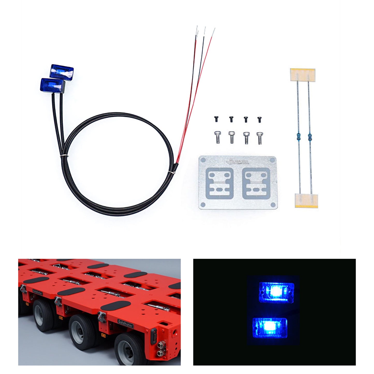 Plastic LED Clearance Lamp Side Marker Light 2.2V-3V for DIY TAMIYA 1:14 RC Tractor Truck Model 3348 FH16 Trailer Vehicle Car