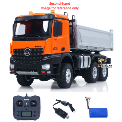 Second Hand Fast Shipping 1/14 HUINA 1598 2.4G Remote Control Dumper 6X6 Engineering Transport Vehicle Lifting Rod Tipper Car Light Sound Battery Toys